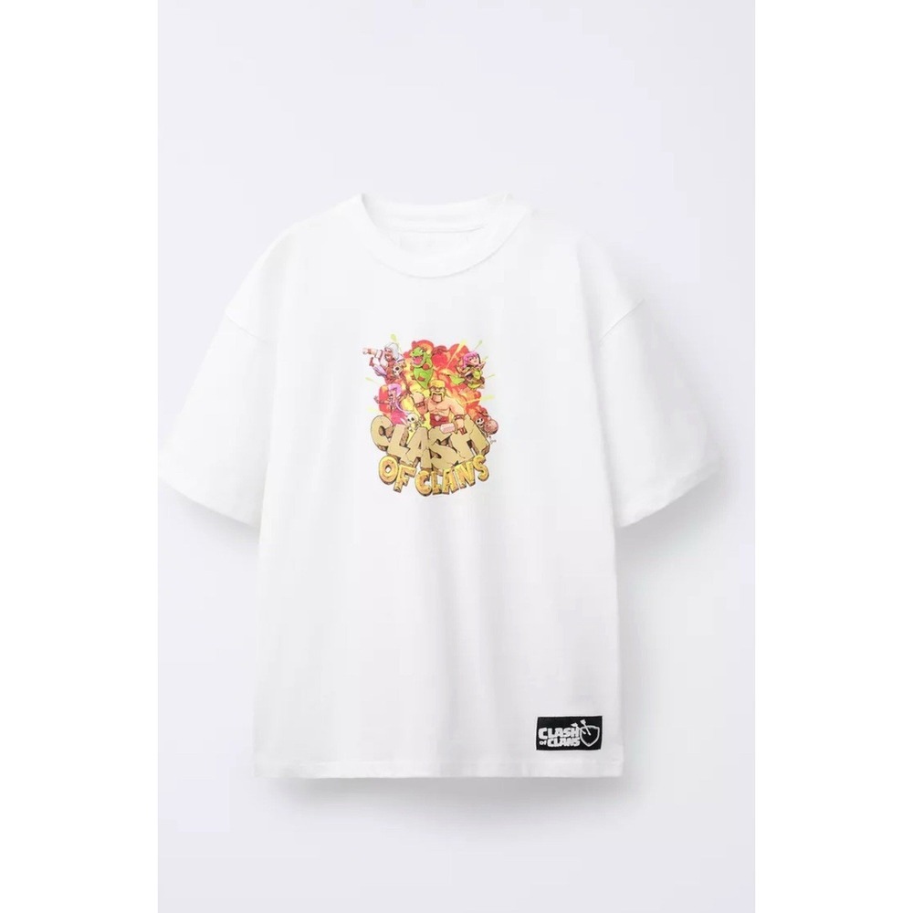 Zara Clash Of Clans Kids White Tee Shirt The World Clash Supercell T-Shirt